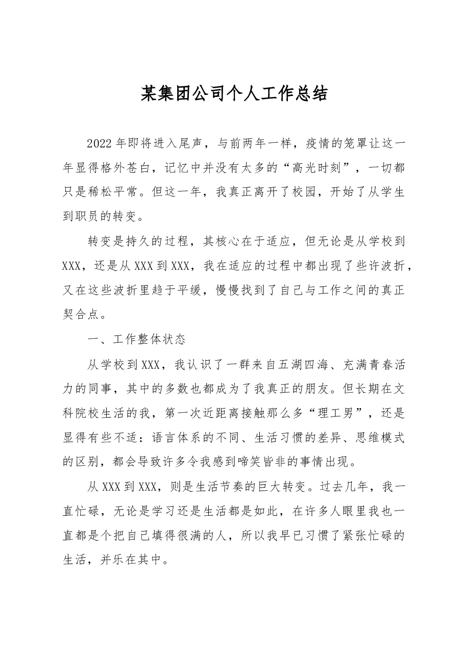 集团公司个人工作总结.docx,第1页预览
