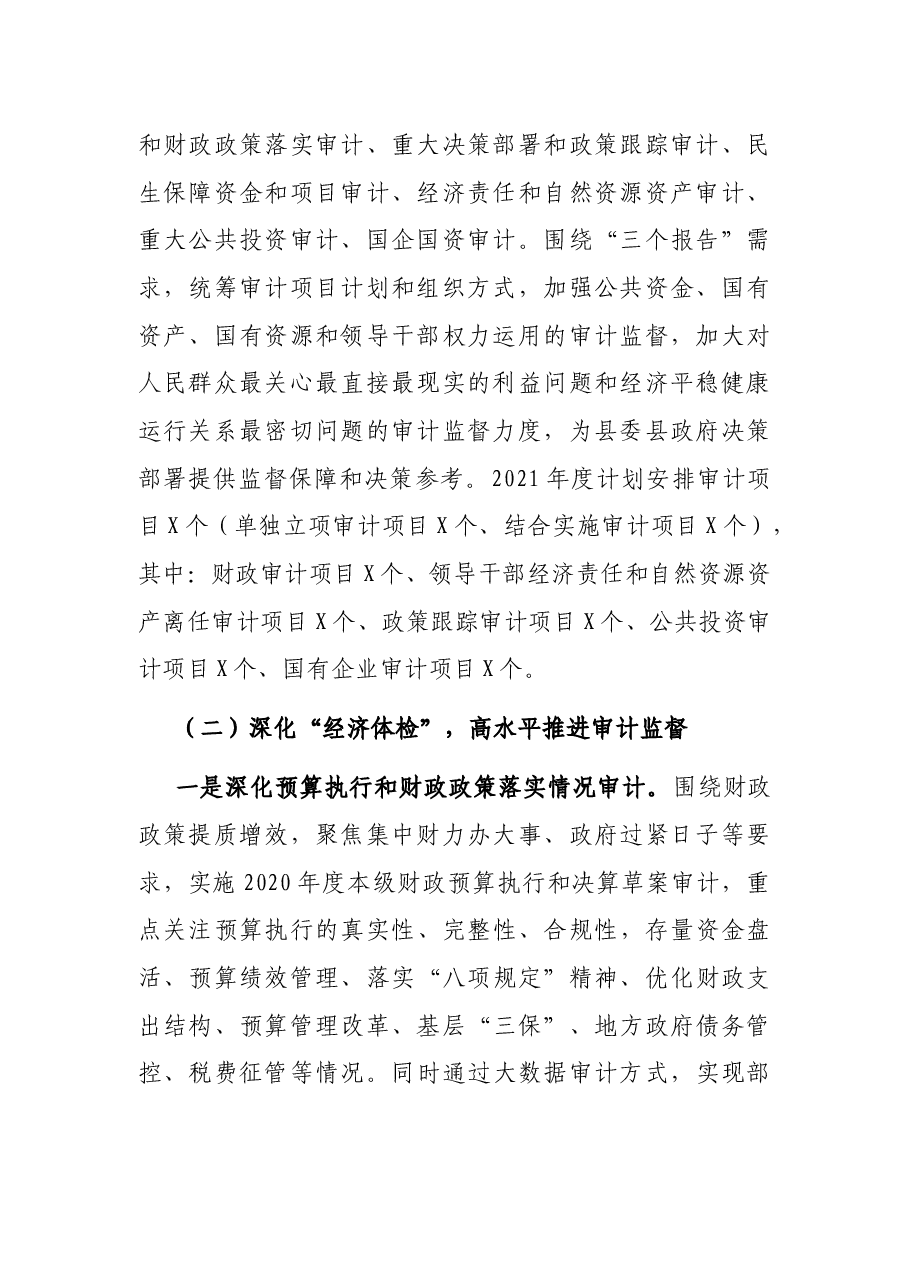 X县审计局2021年上半年工作总结和下半年工作思路.docx，第2页预览