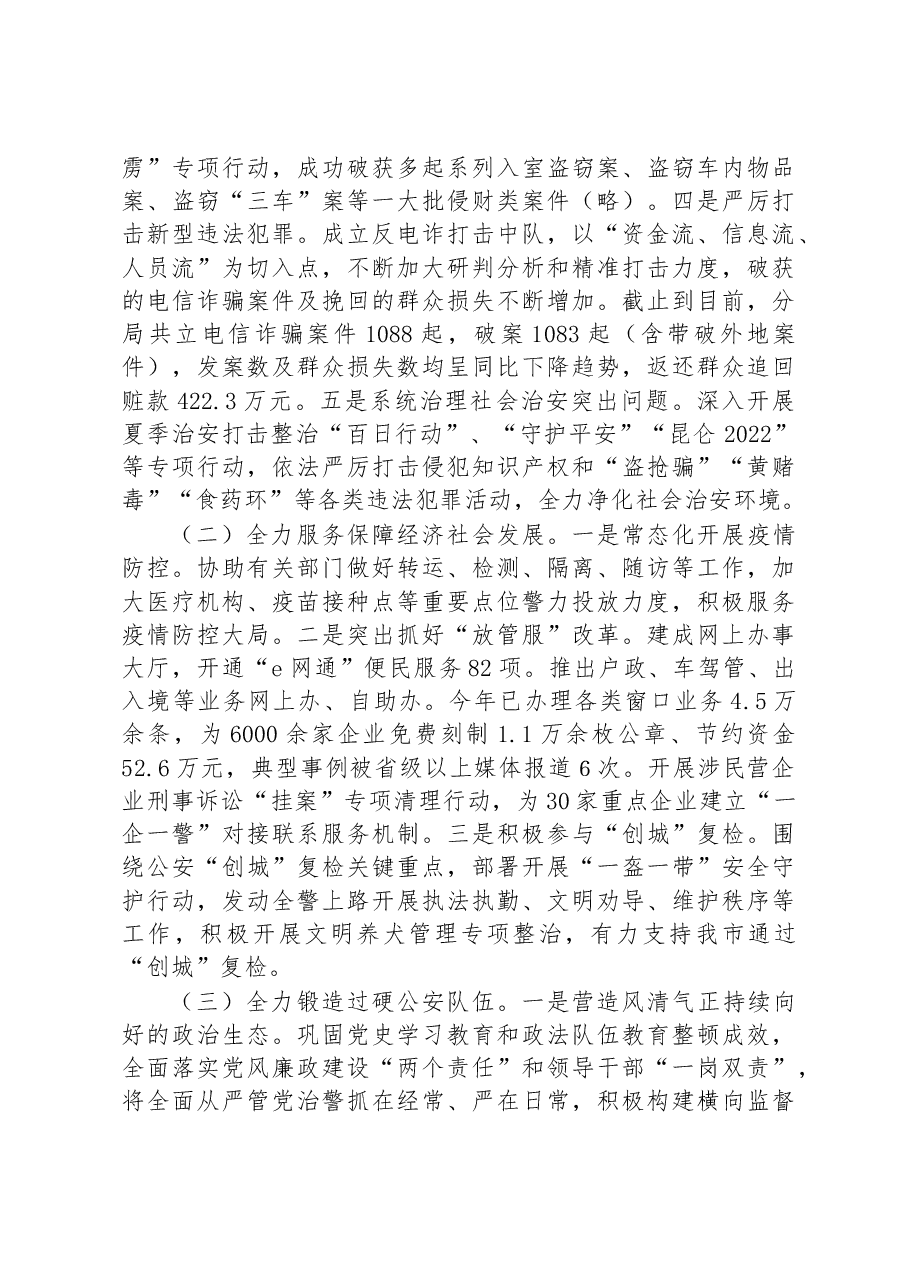 XX公安分局2022年工作总结及2023年工作计划.docx，第2页预览