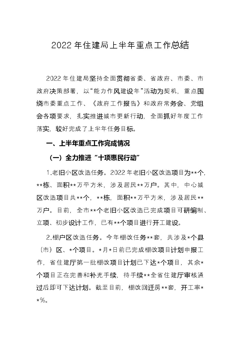 2022年住建局上半年重点工作总结.docx,第1页预览