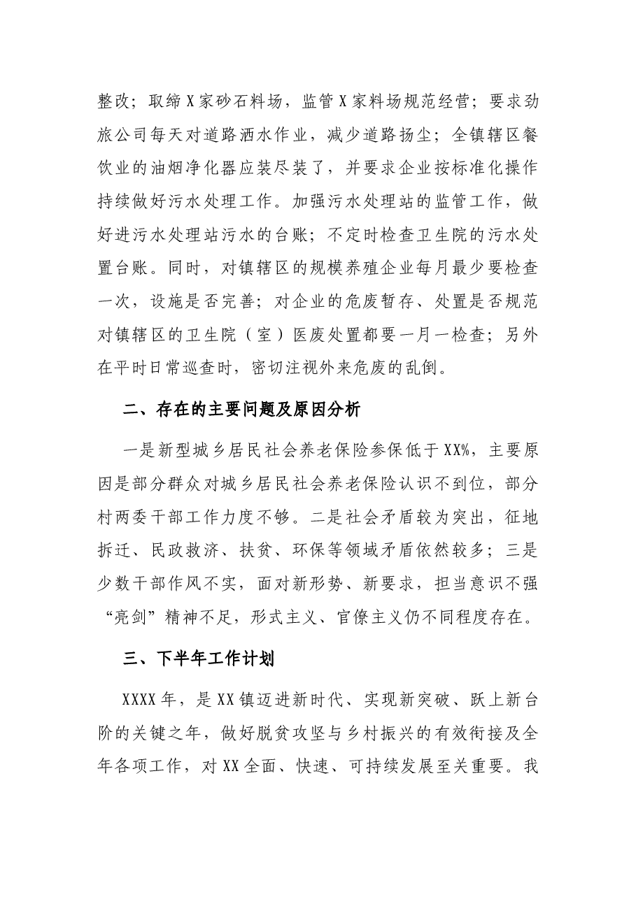 2021年上半年工作总结和下半年工作计划(镇).docx,第4页预览