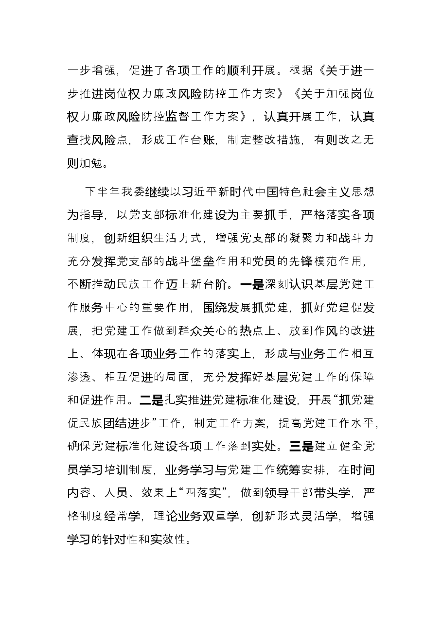 民族事务委员会2022年上半年党建工作总结.docx,第4页预览
