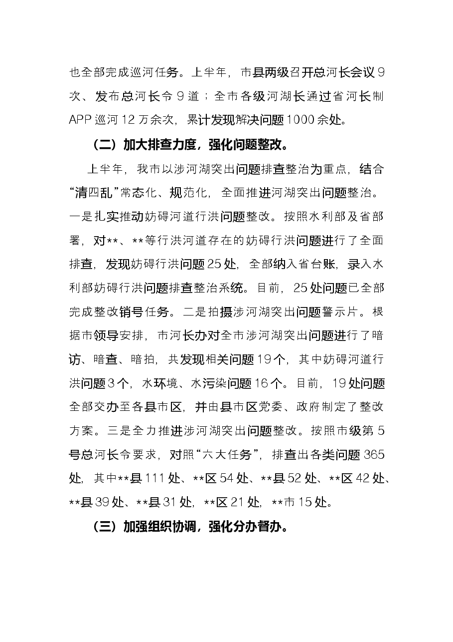 2022年上半年全市河湖长制工作总结.docx,第2页预览