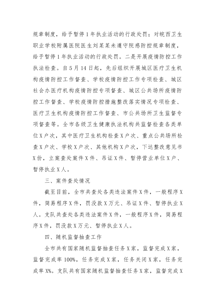 XX市2022年卫生健康综合监督工作总结及2023年工作要点.docx,第3页预览