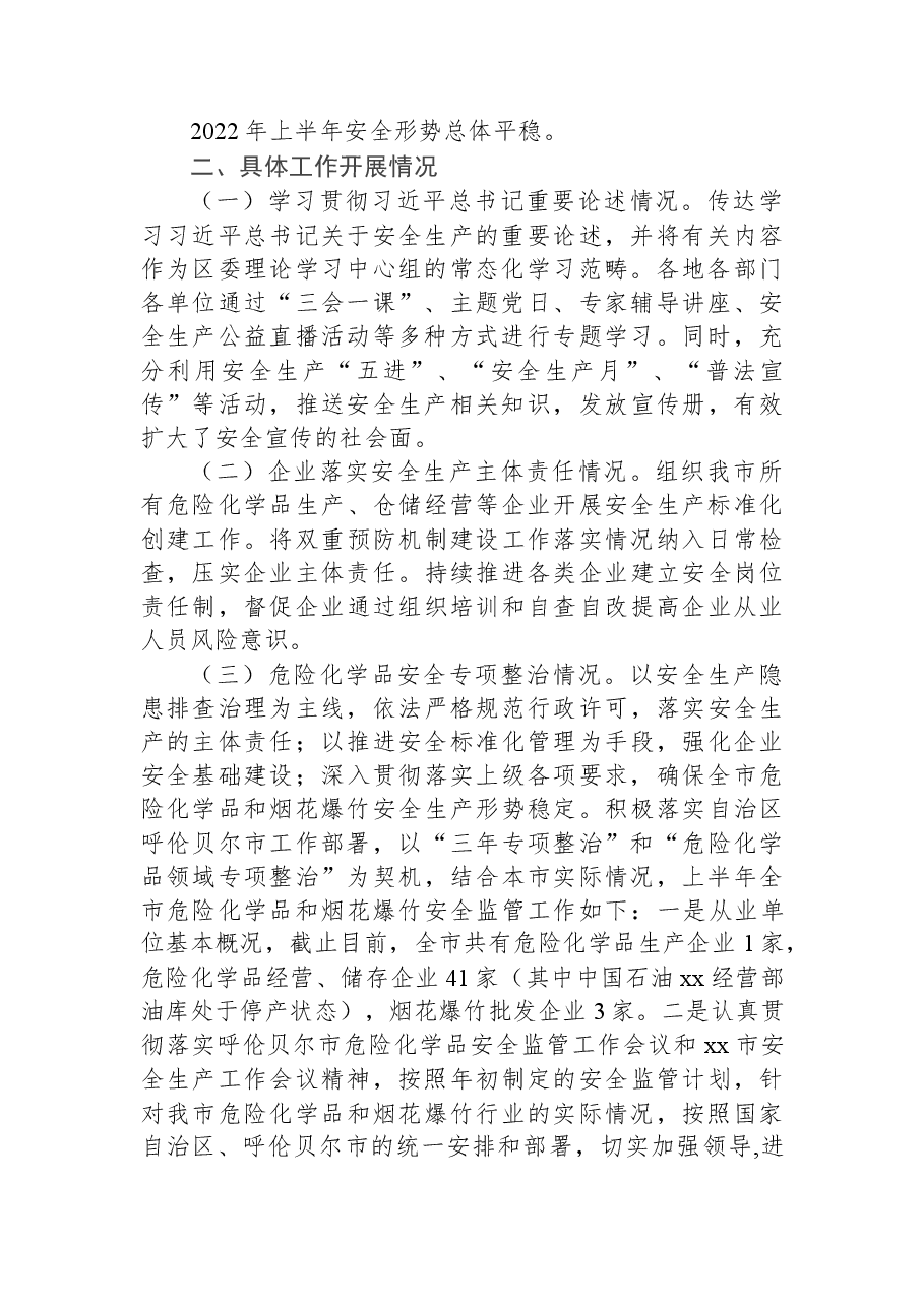 xx市安全生产委员会办公室xx市安全生产专项整治三年行动工作上半年工作总结.docx,第2页预览