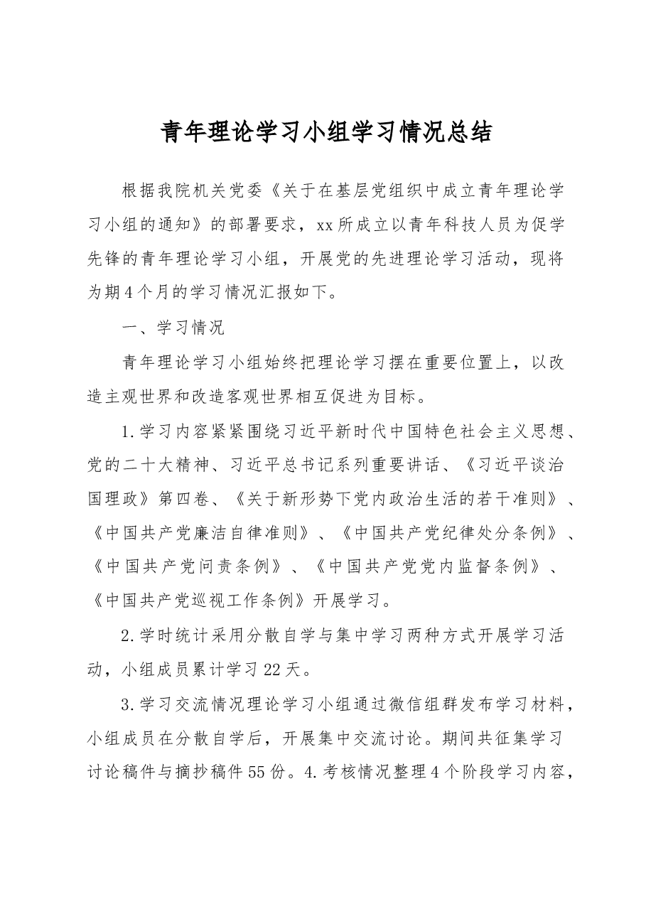 青年理论学习小组学习情况总结.docx,第1页预览