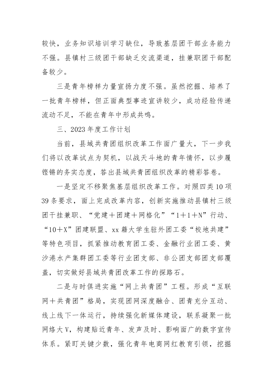 2022年共青团特色亮点工作总结暨2023年工作计划.docx,第3页预览