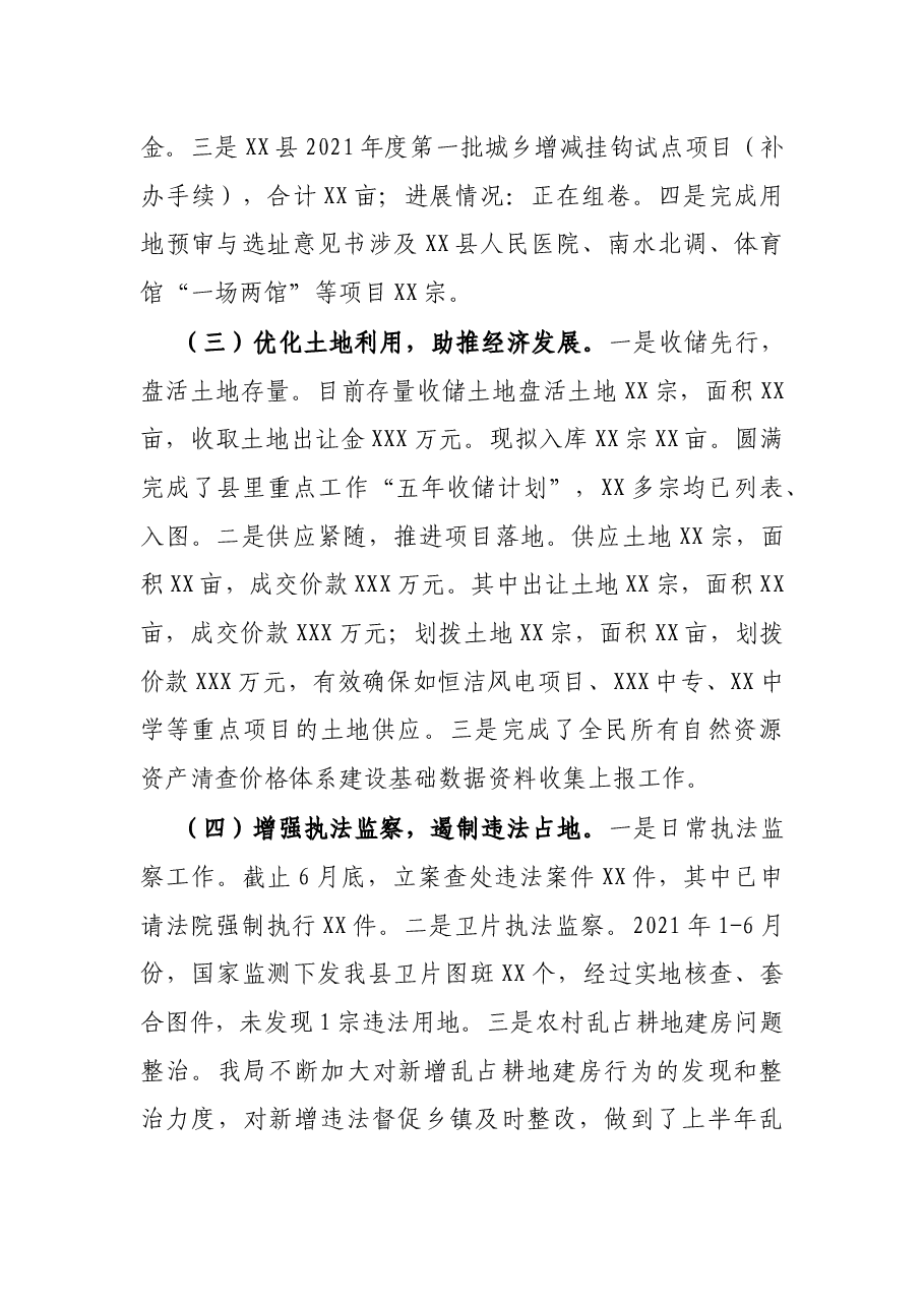 X县自然资源局2021年上半年工作总结暨下半年工作计划.docx,第4页预览