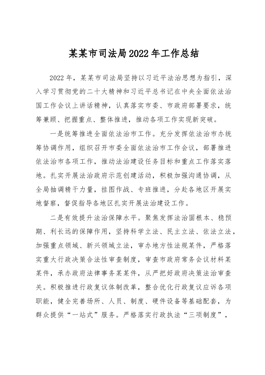 某某市司法局2022年工作总结.docx,第1页预览