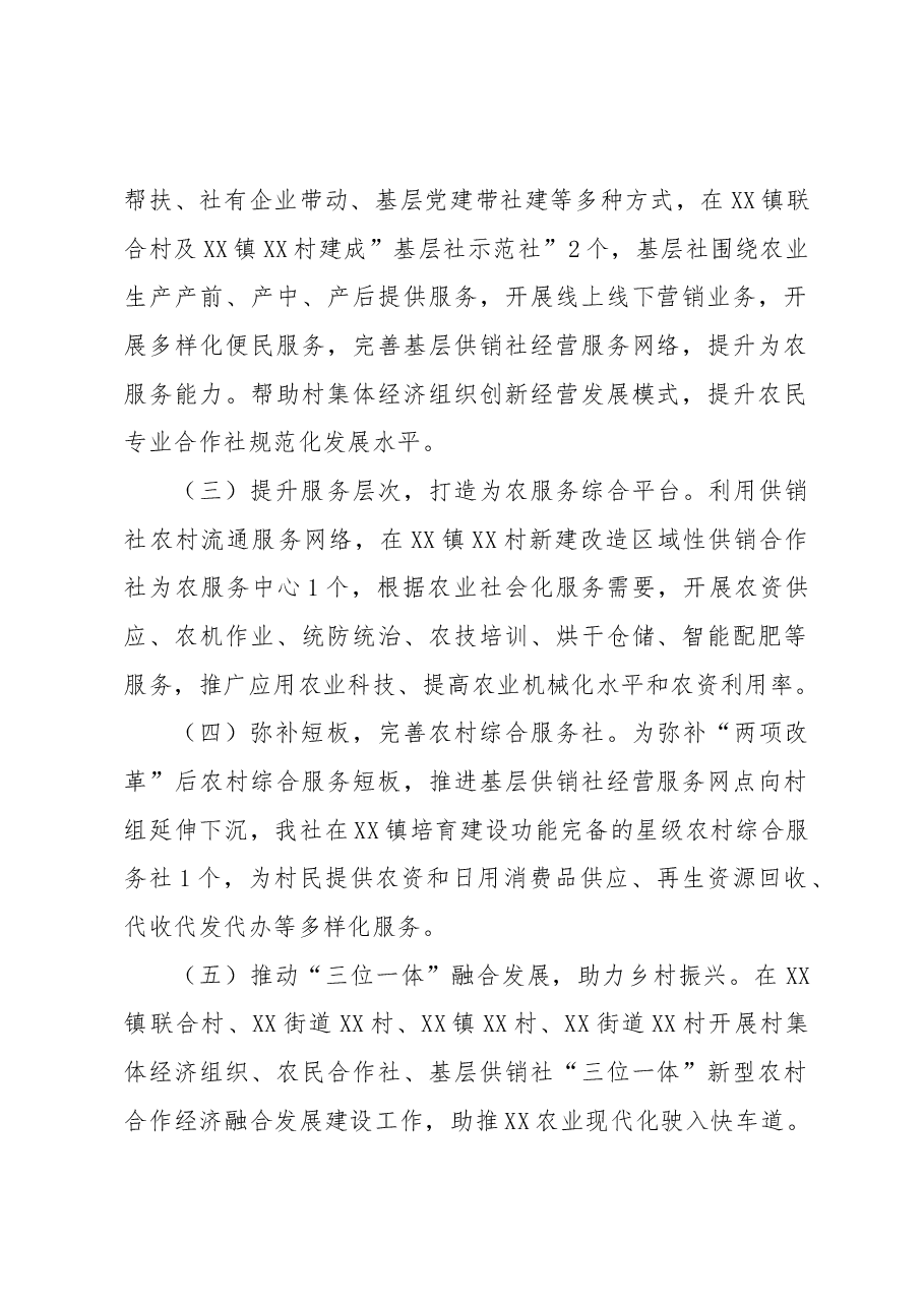 XX市供销合作社联合社2022年农业农村体制改革工作总结.docx,第2页预览