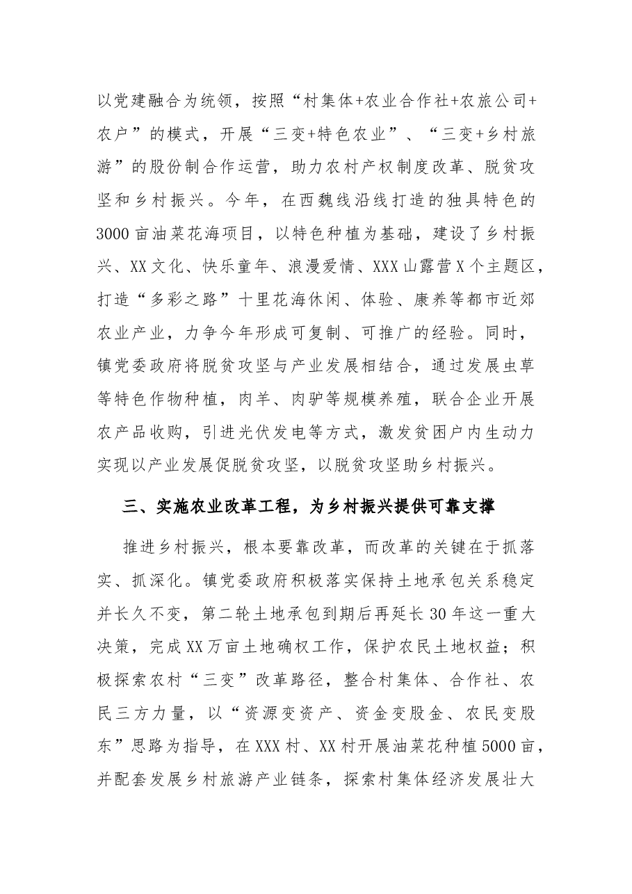 XX镇乡村振兴战略工作总结.docx,第3页预览