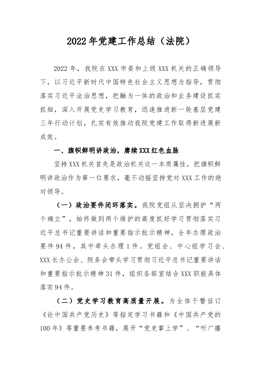 2022年党建工作总结(法院).doc,第1页预览