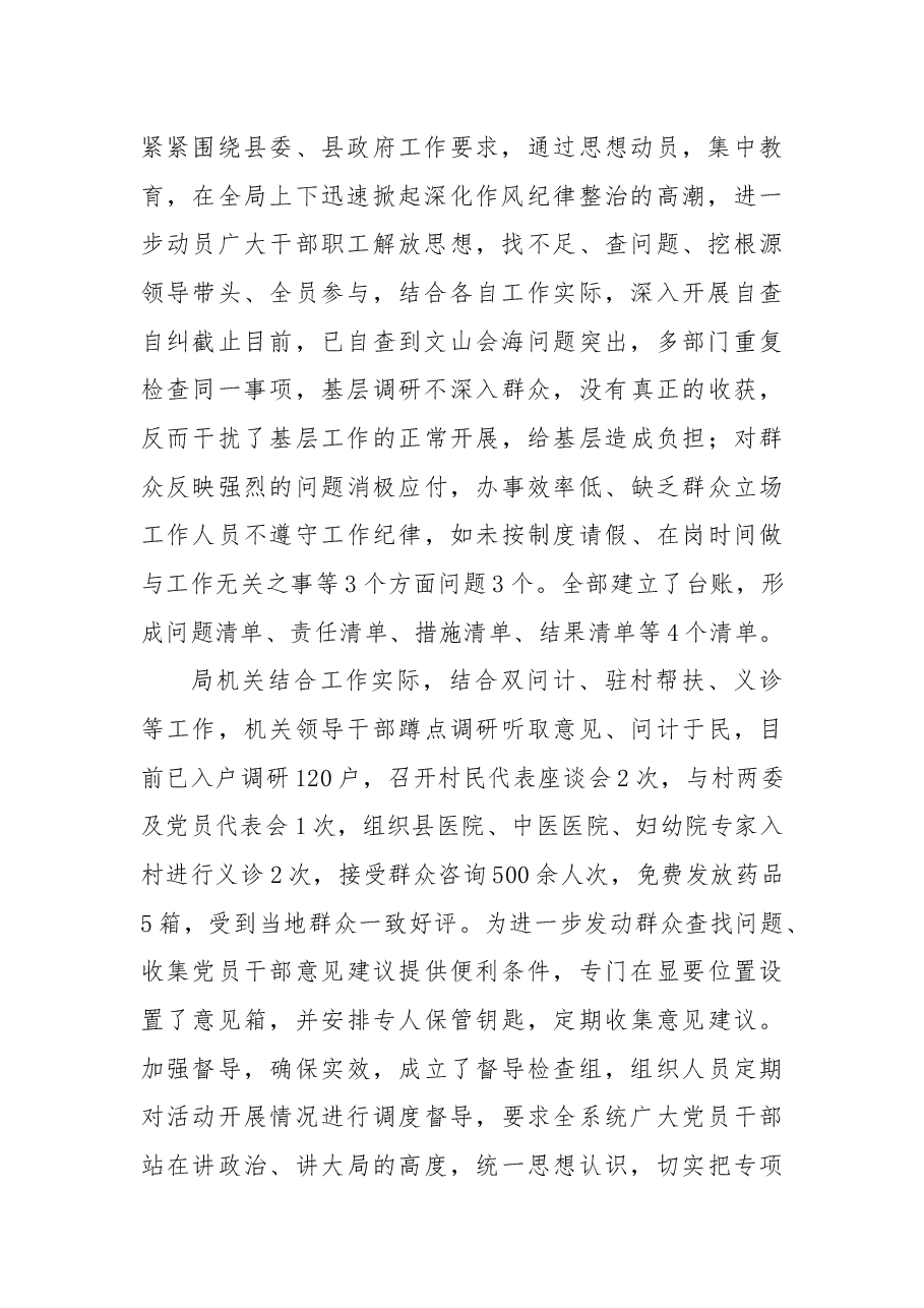 局2022年深化作风纪律整治工作总结.docx,第2页预览