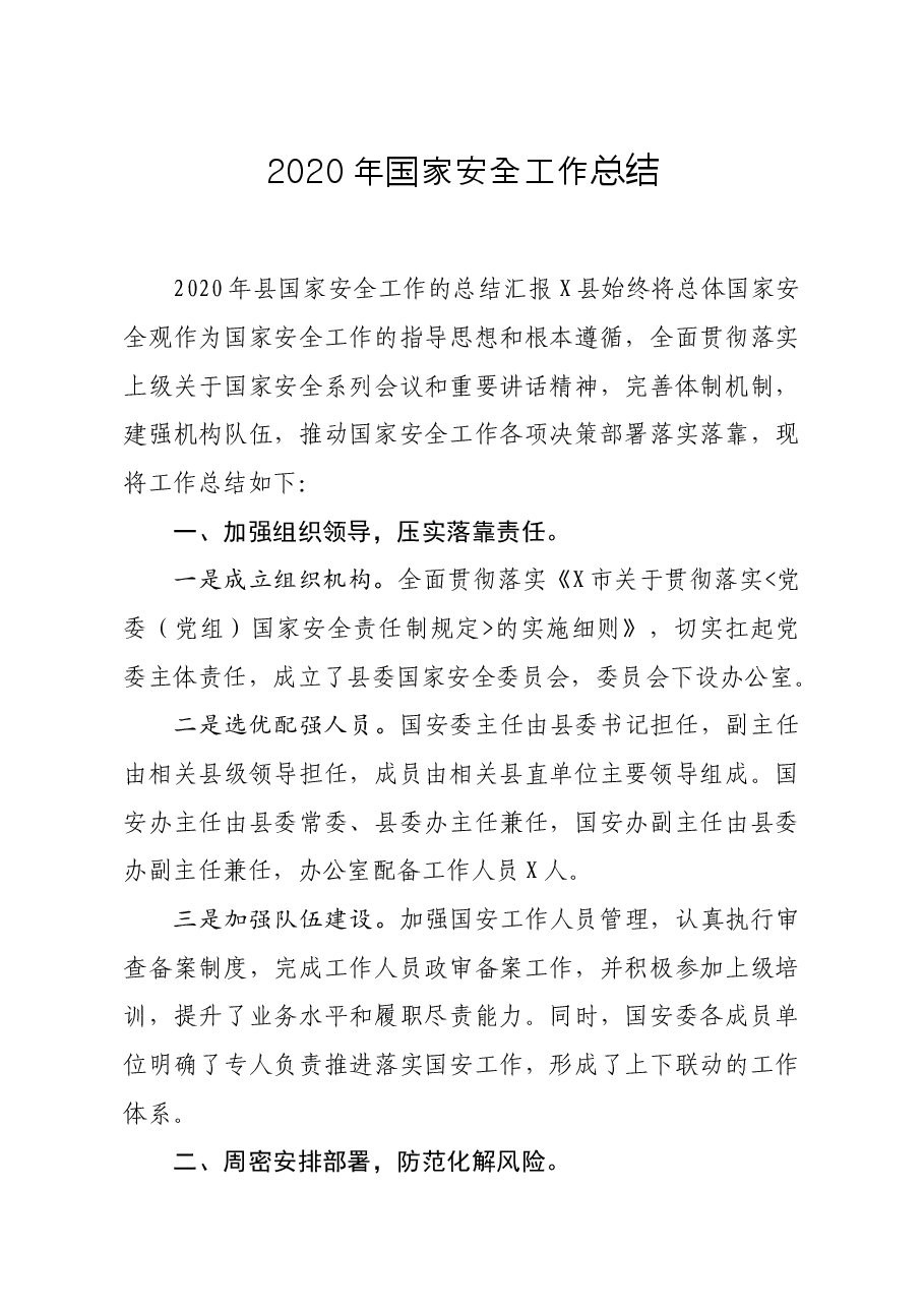 国家安全工作总结.docx，第1页预览