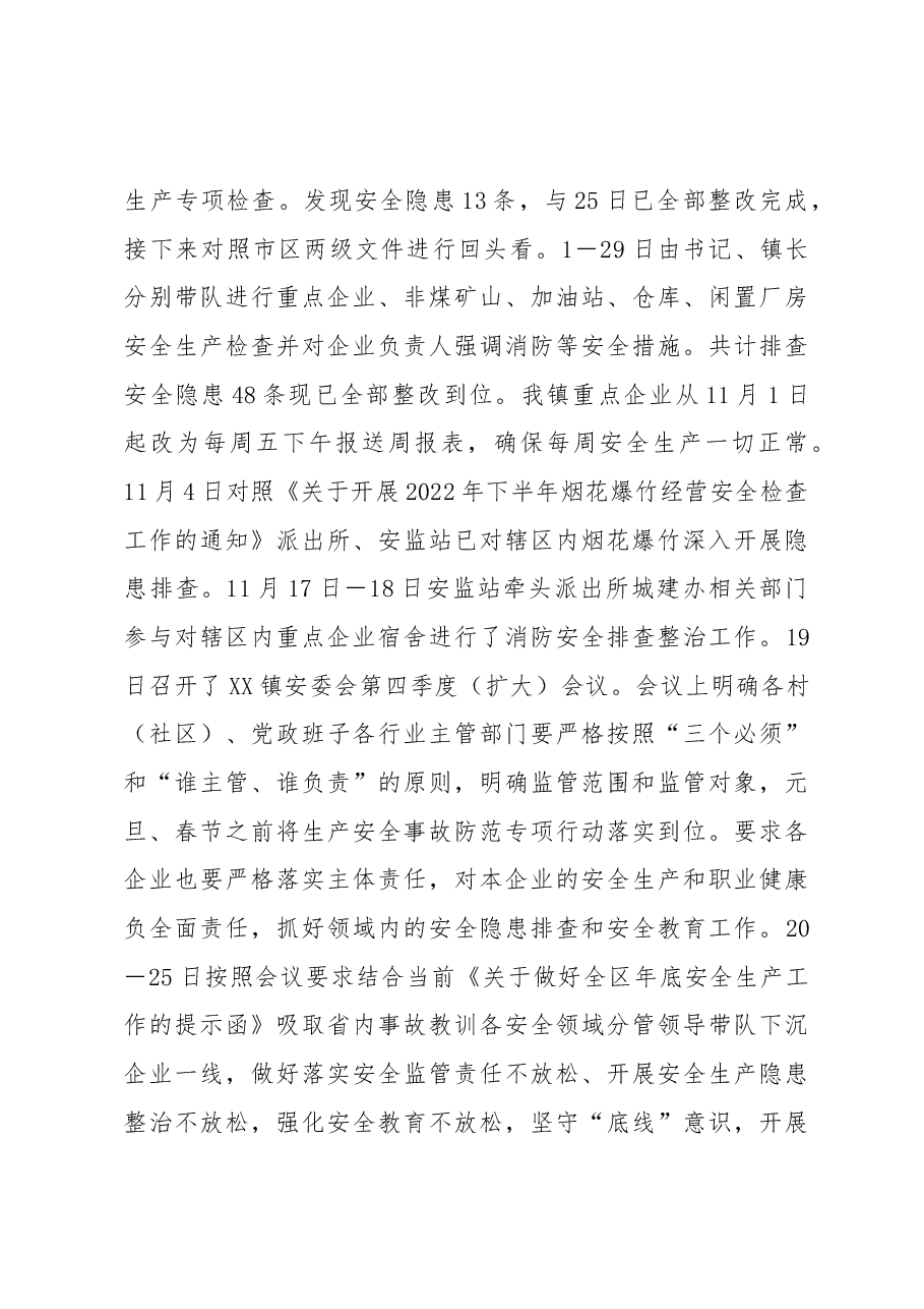 XX镇安全生产安全生产工作总结及下一步工作安排.docx,第3页预览