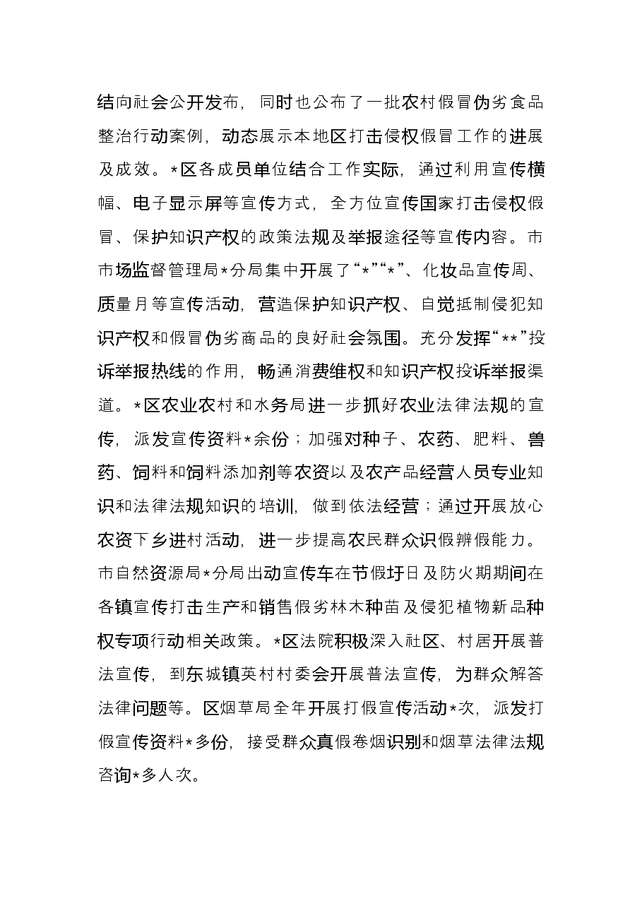 打击侵犯知识产权和制售假冒伪劣商品工作总结及下一年工作计划.docx,第2页预览