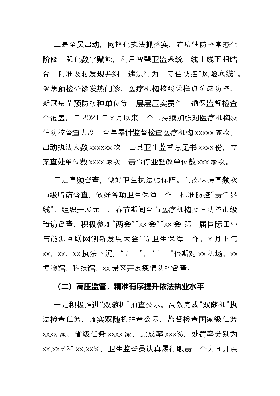 市卫生监督所领导班子2021年工作总结.docx,第2页预览