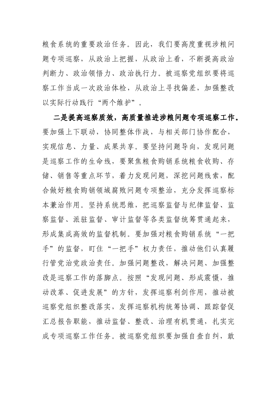 在全县涉粮问题专项巡察动员部署会上的主持词.docx,第3页预览