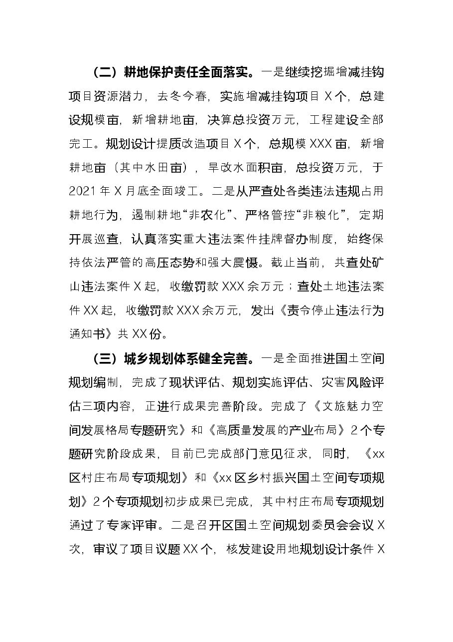 区自然资源局2021年度工作情况总结.docx,第2页预览