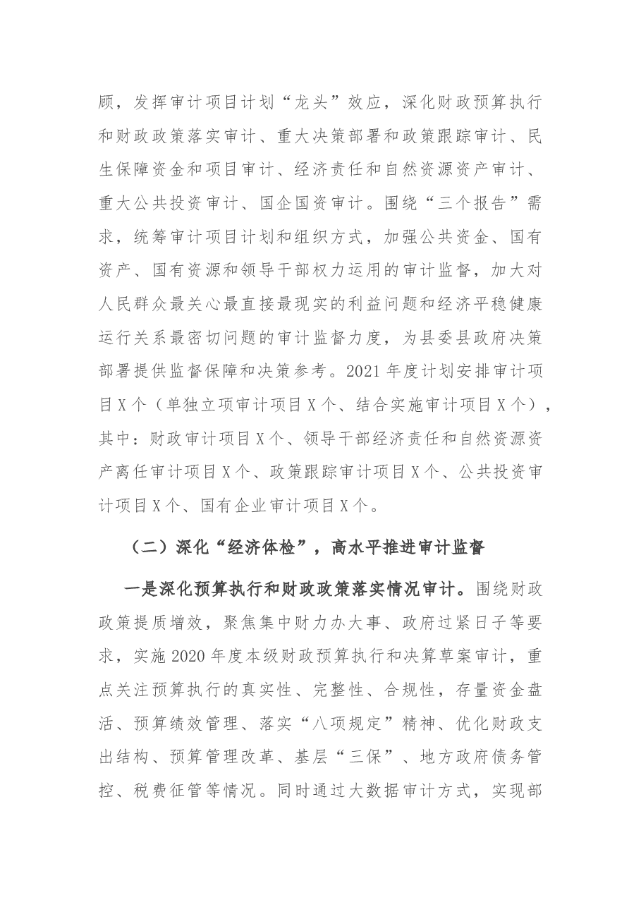 县审计局2021年上半年工作总结和下半年工作思路.docx,第2页预览
