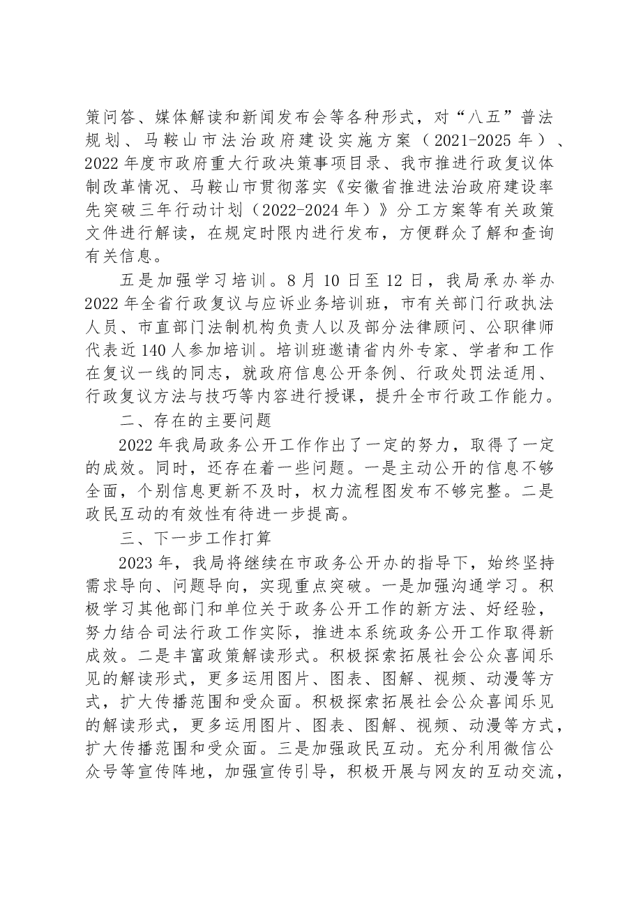 市司法局2022年政务公开工作总结.docx,第2页预览