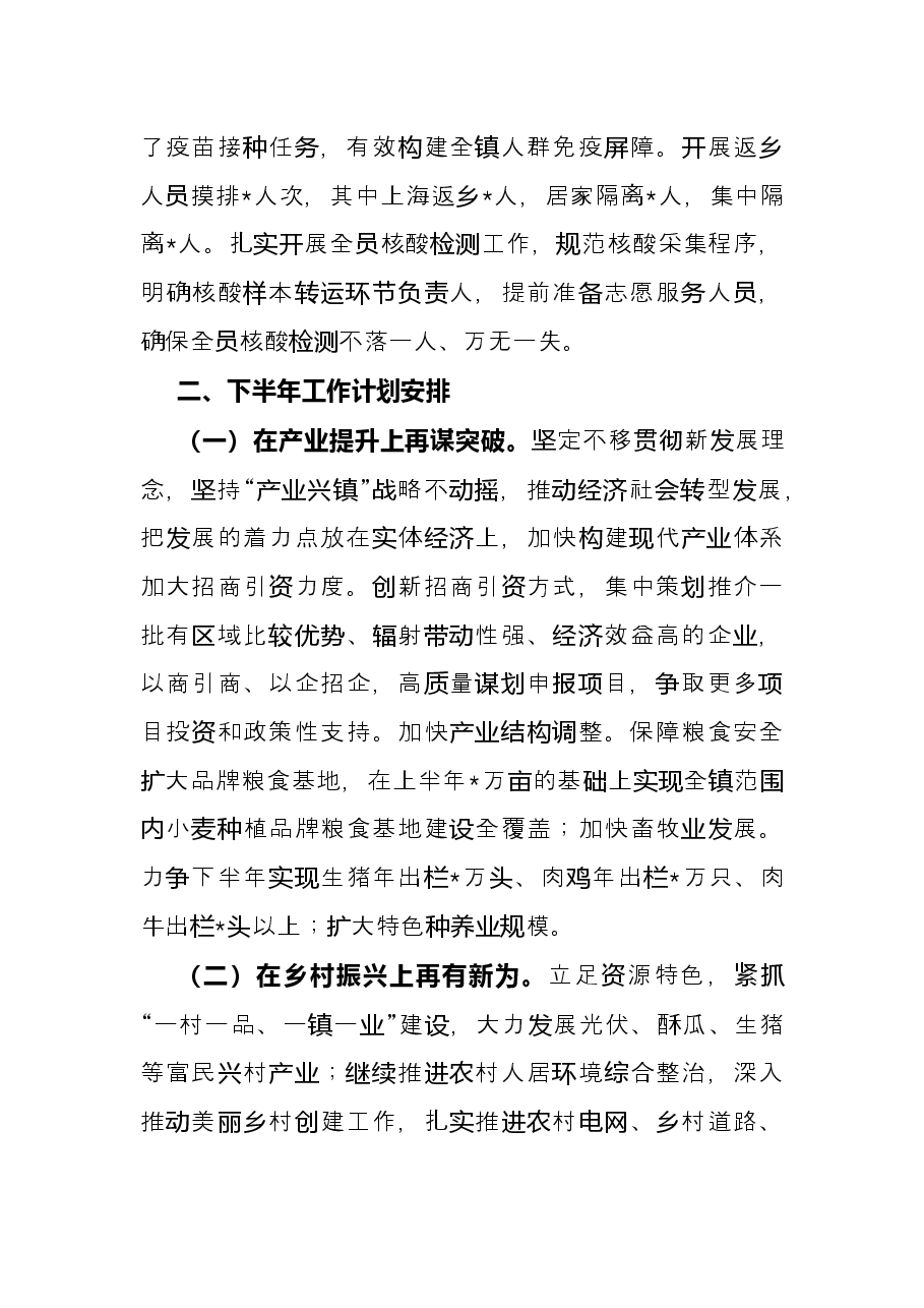 镇2022年上半年工作总结和下半年工作计划.docx,第4页预览
