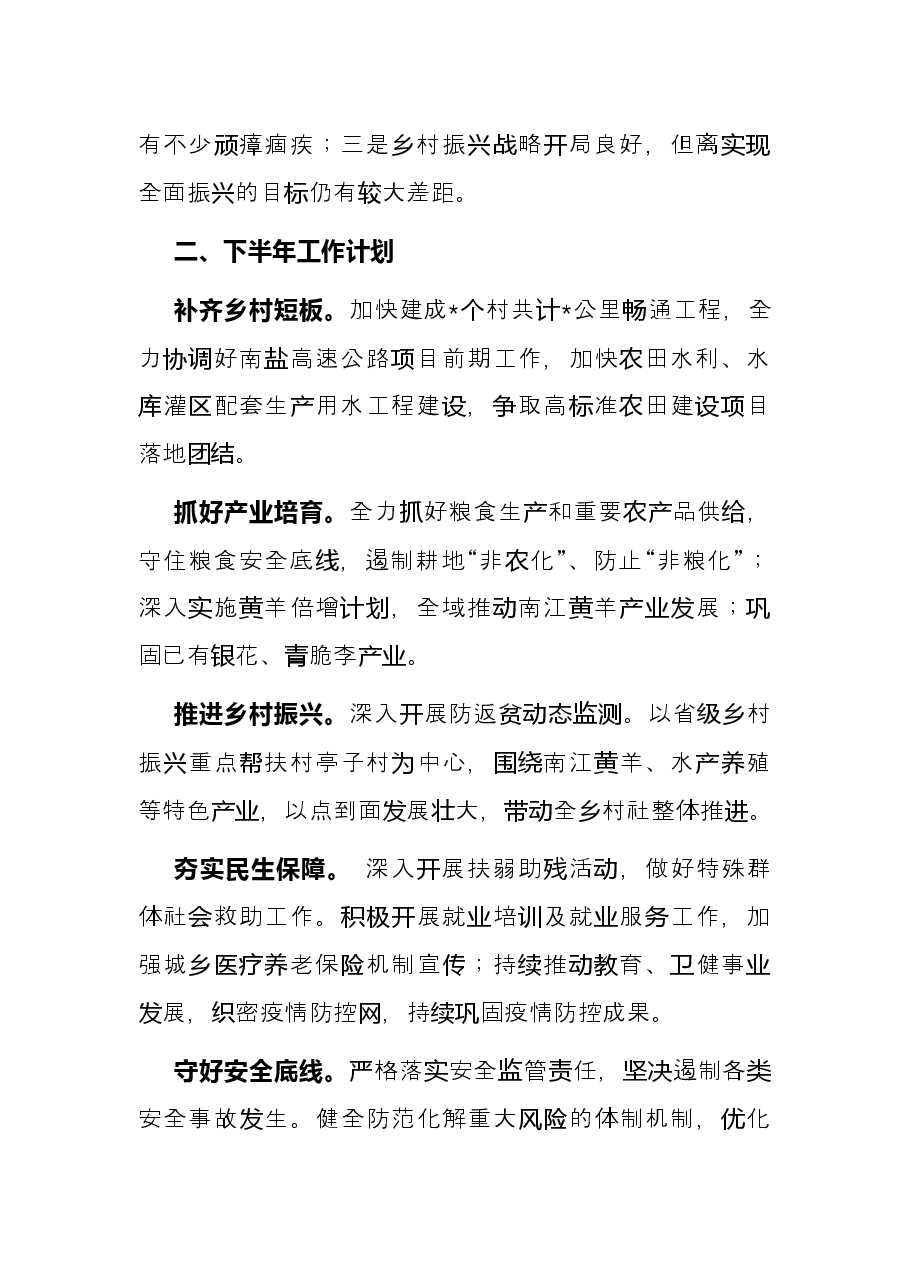 乡政府2022年上半年工作总结及下半年工作计划.docx,第3页预览