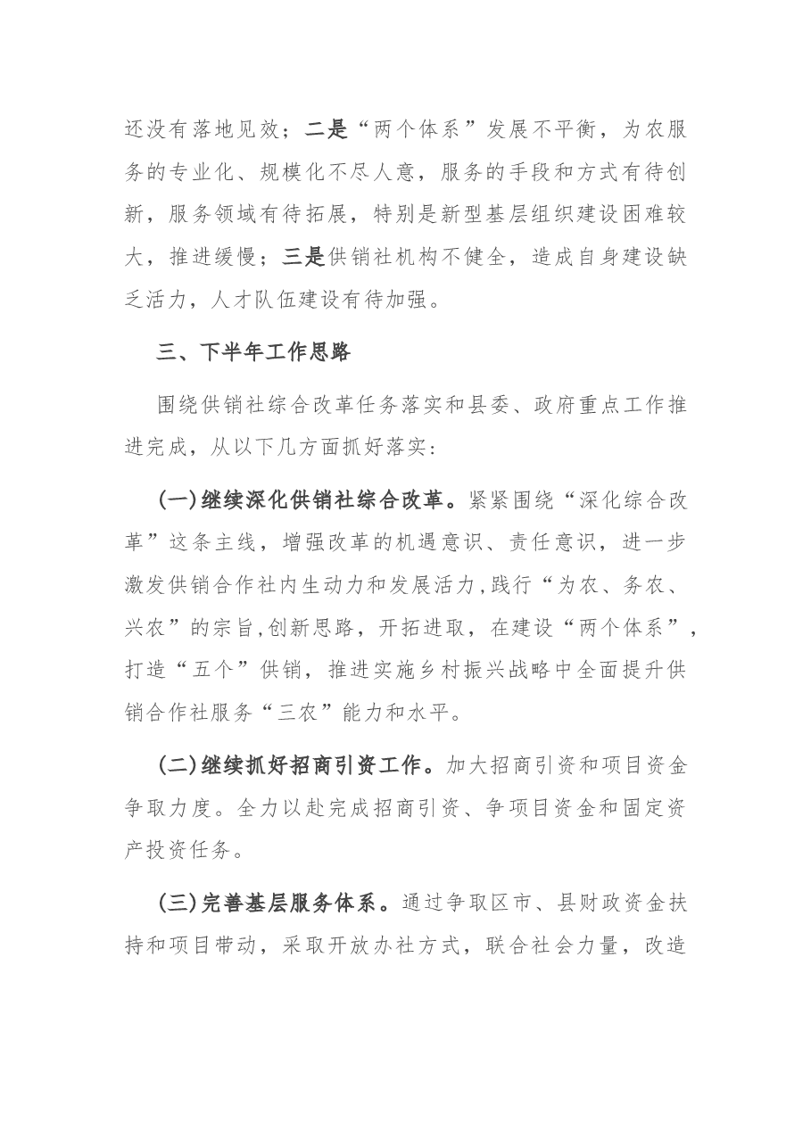 县供销社2021上半年工作总结和下半年工作思路.docx,第4页预览