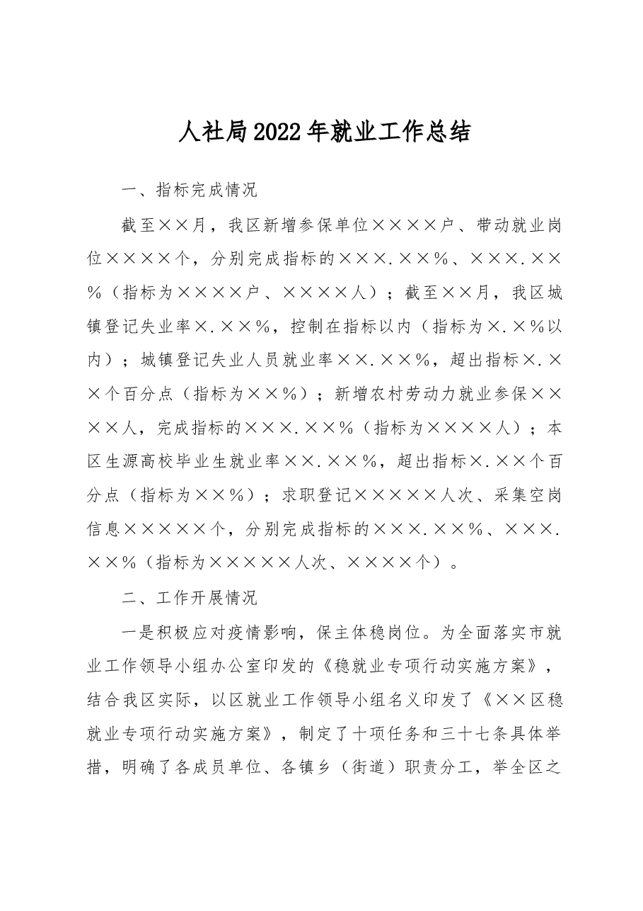 人社局2022年就业工作总结.docx,第1页预览