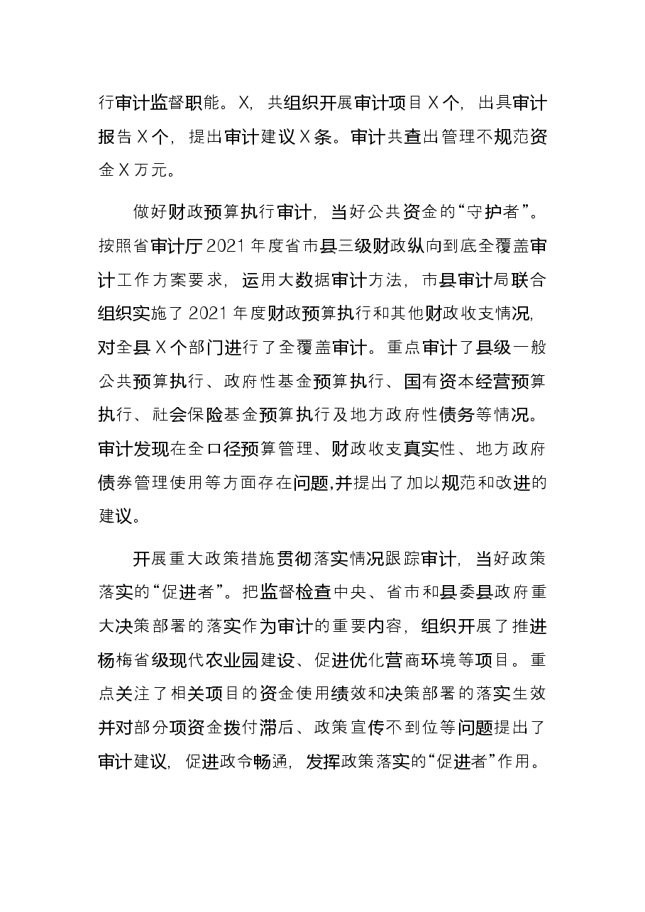 县审计局2021年度工作总结.docx,第3页预览