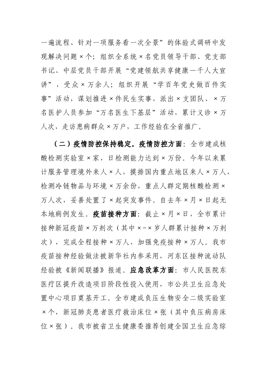 市卫生健康委员会2021年工作总结和2022年工作计划.docx,第2页预览