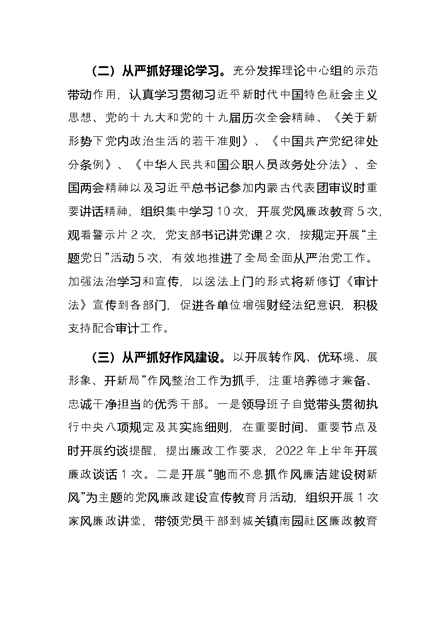 县审计局2022年上半年工作总结.docx,第2页预览