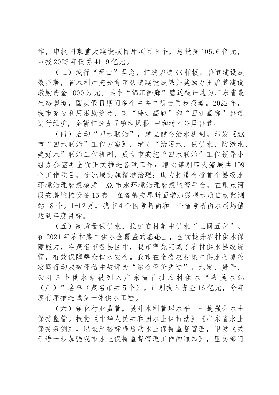 市水务局2022年工作总结和2023年工作计划.docx,第2页预览