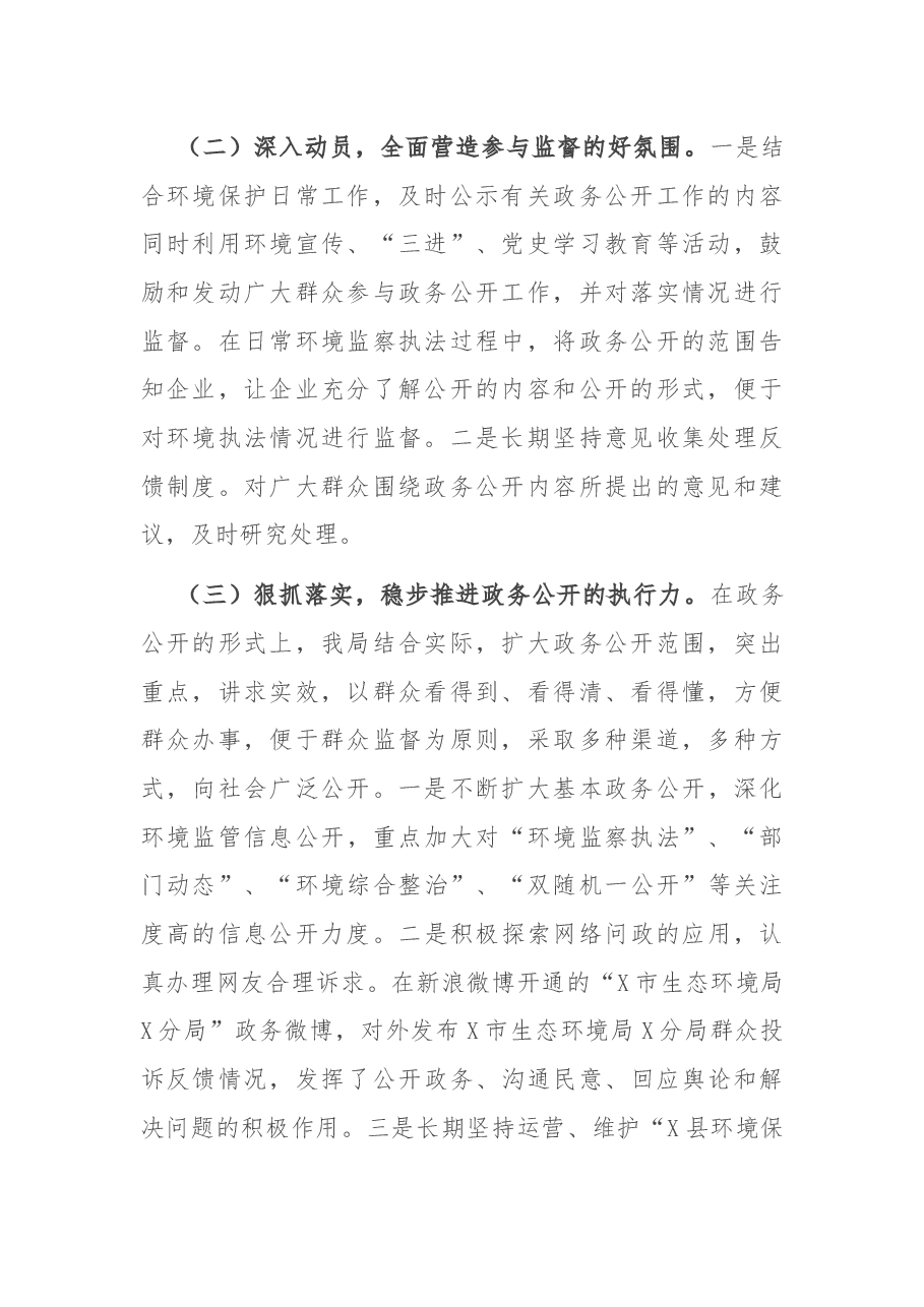 市生态环境局2021年上半年政务公开工作总结.docx,第2页预览