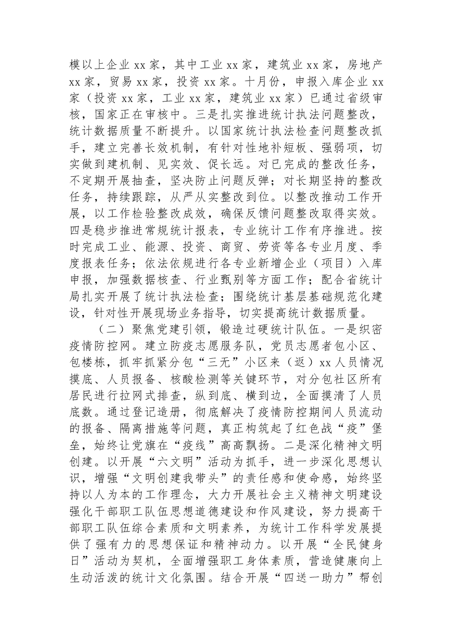 市统计局2022年工作总结及2023年工作安排.docx,第2页预览
