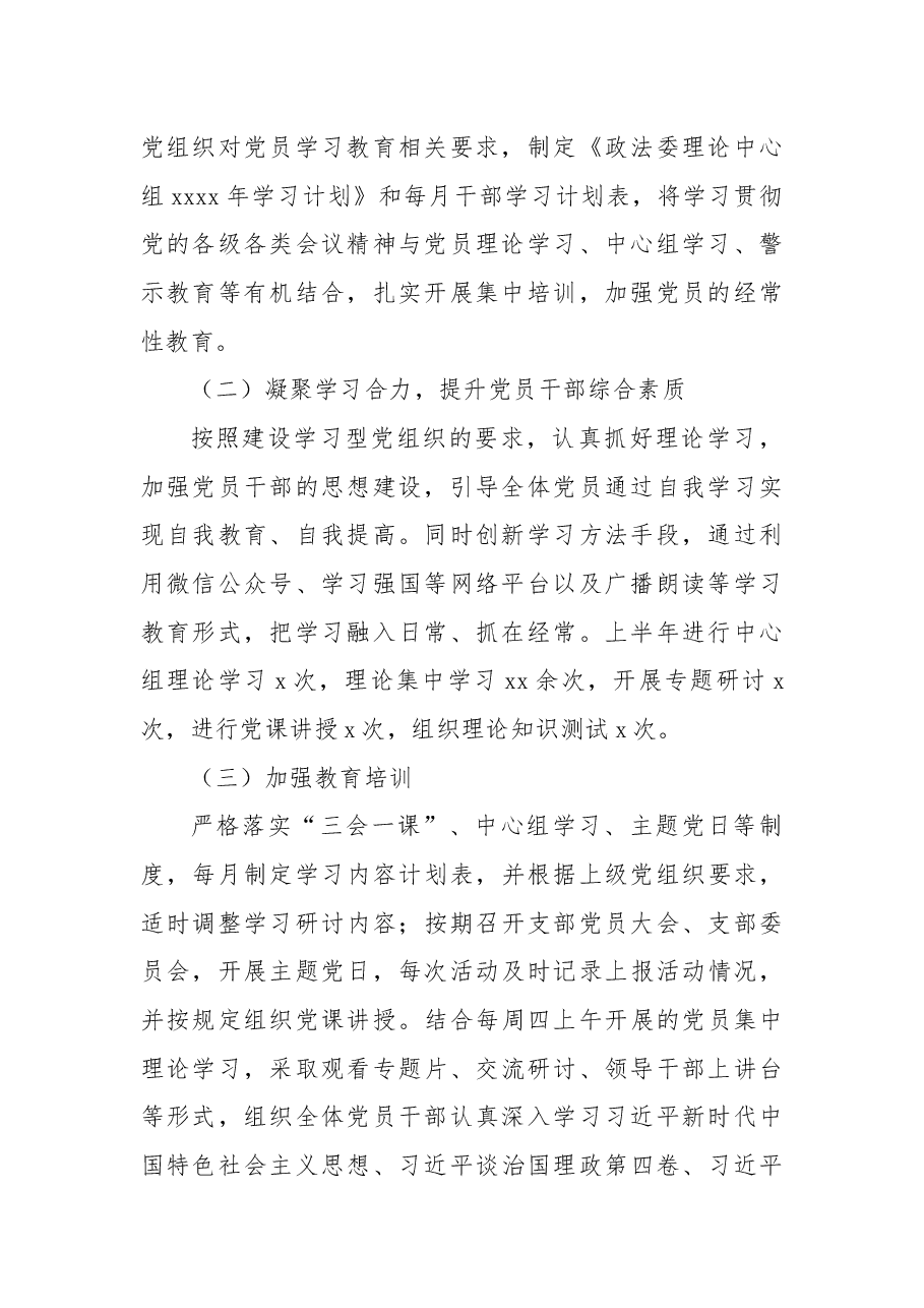 区委政法委党支部2022年党建工作总结.docx,第2页预览