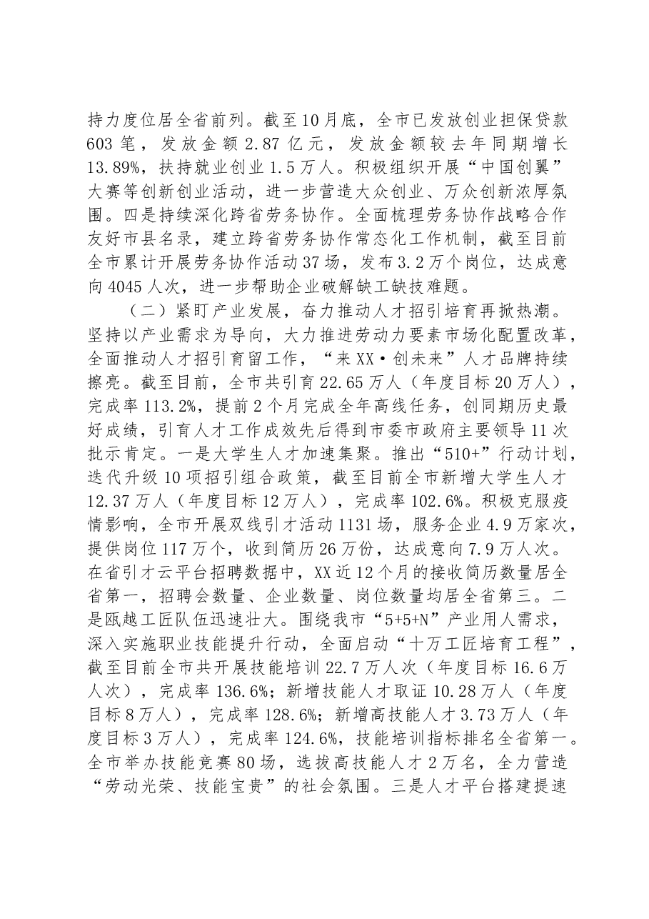 市人力社保局2022年工作总结和2023年工作思路.docx,第2页预览