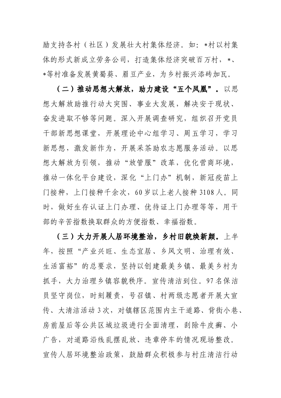 镇2022年上半年工作总结及下半年工作计划 .docx,第2页预览
