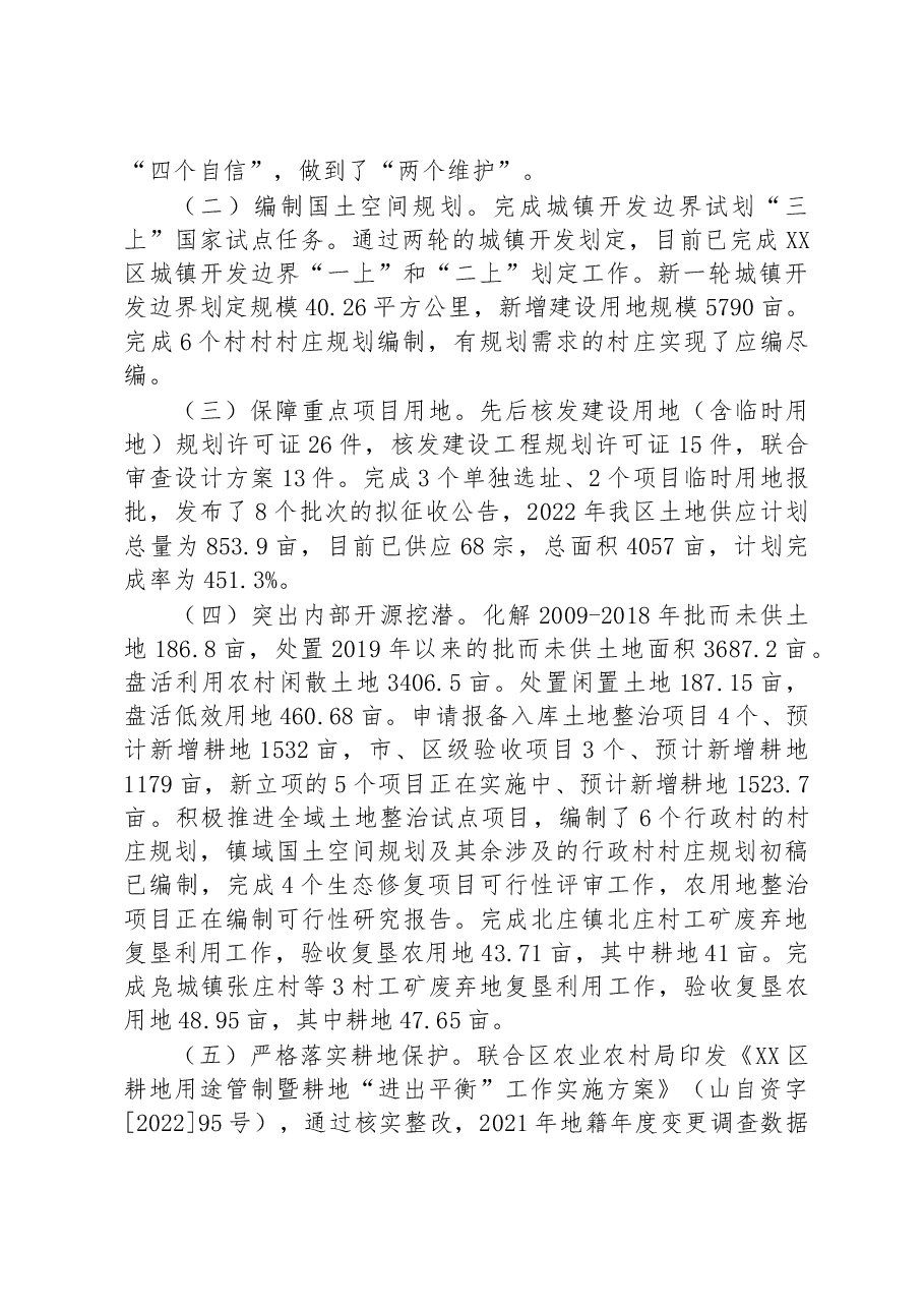 区自然资源局2022年工作总结及2023年工作计划.docx,第2页预览