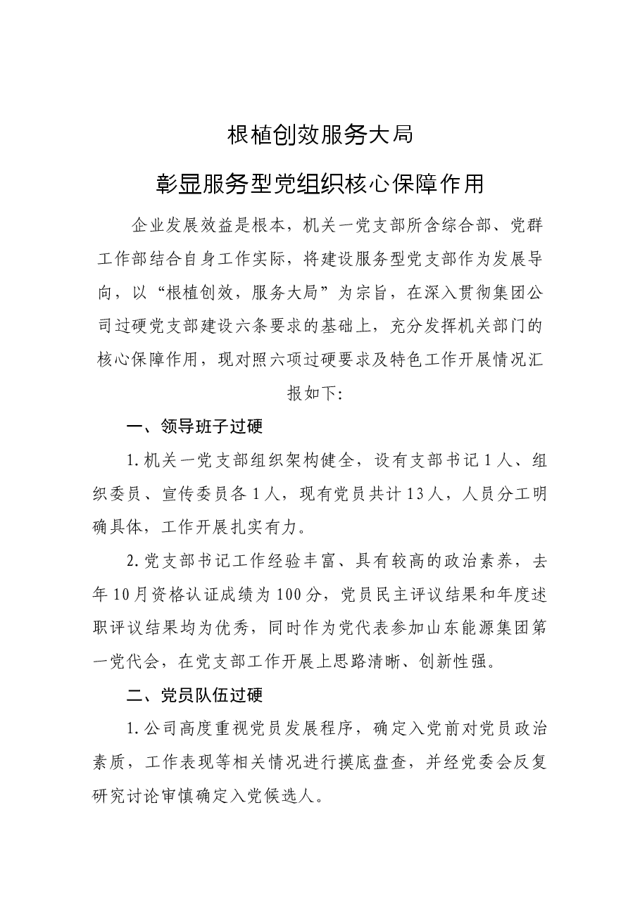 公司过硬党支部建设事迹材料.docx,第1页预览