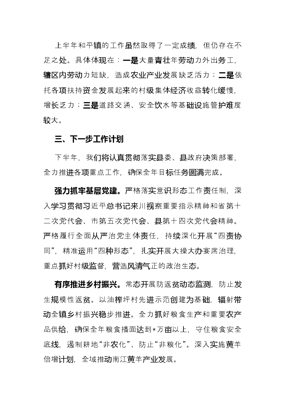 全镇2022年上半年工作总结及下半年工作计划.docx,第4页预览