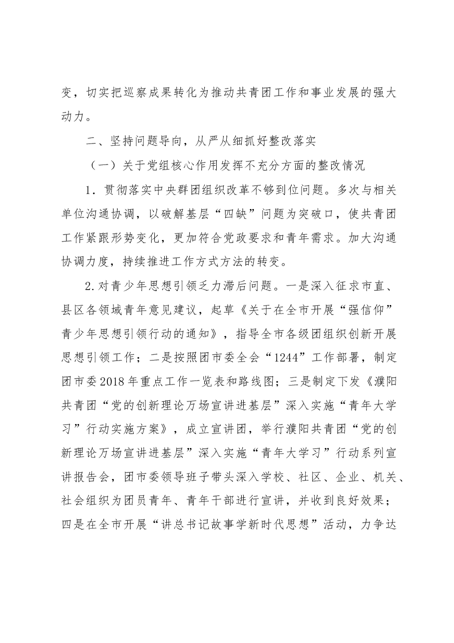 中共共青团濮阳市委党组关于巡察整改情况的通报.docx,第4页预览