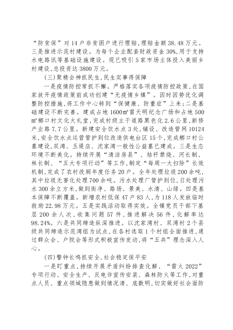 镇2022年政府工作总结及2023年工作计划.docx,第2页预览