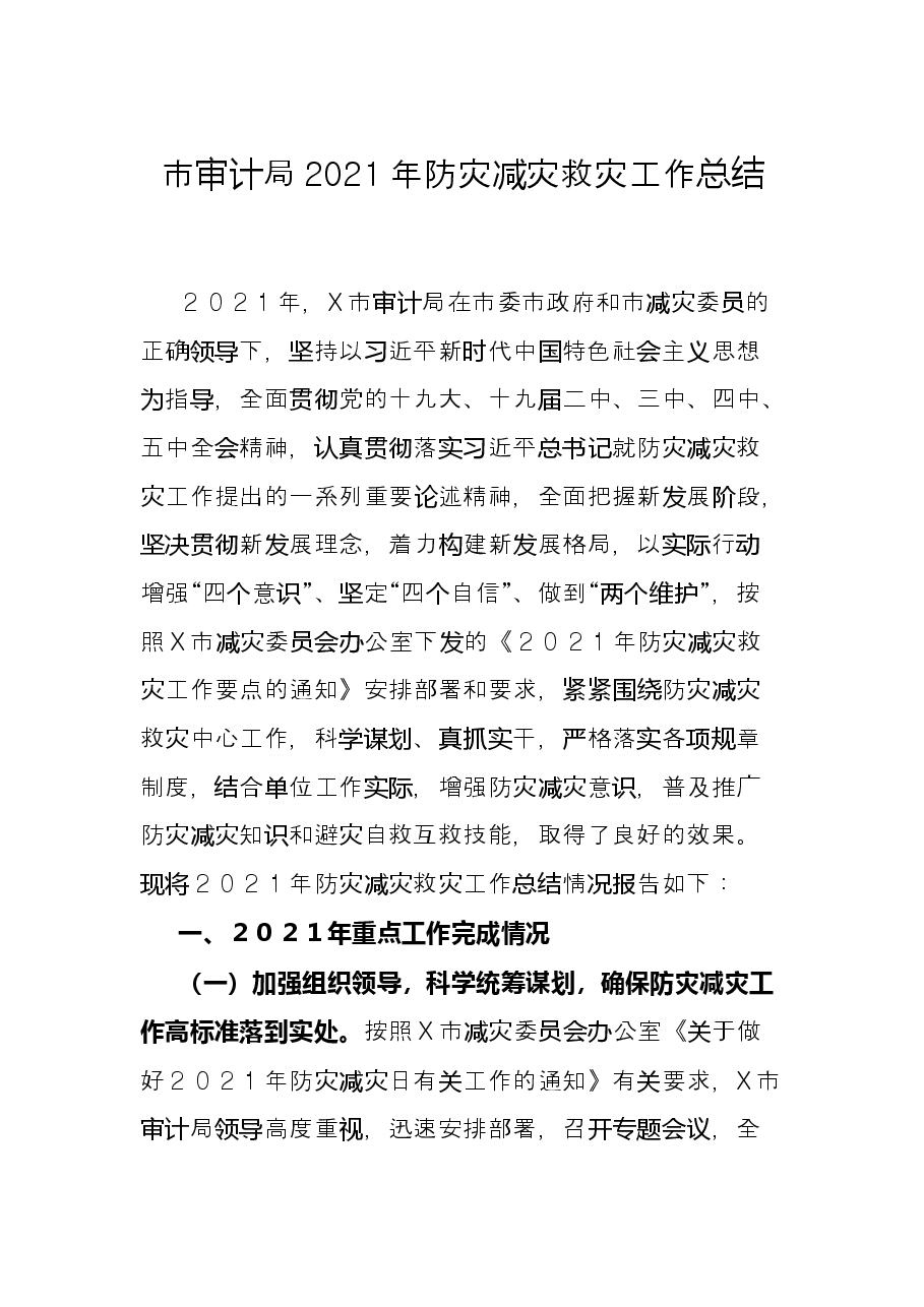 市审计局2021年防灾减灾救灾工作总结.docx,第1页预览