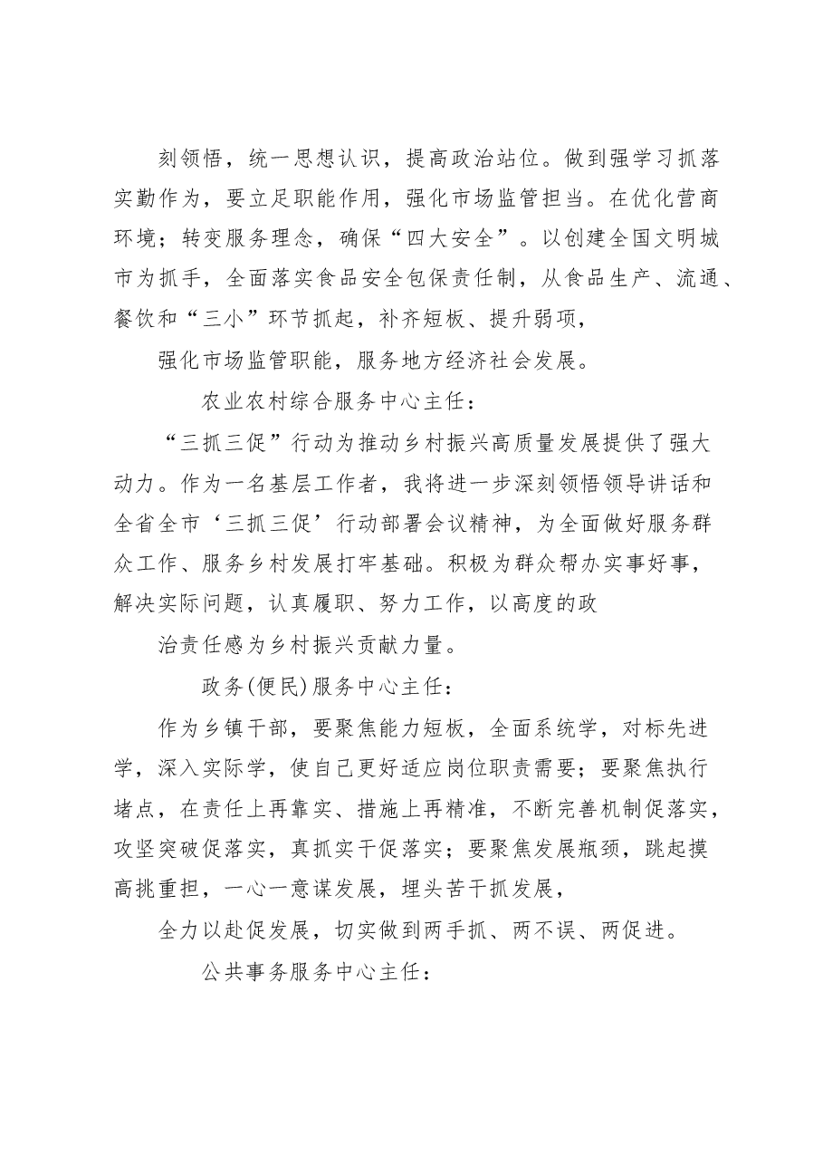 2023年乡镇党员干部谈开展“三抓三促”行动心得体会及感想.docx,第2页预览