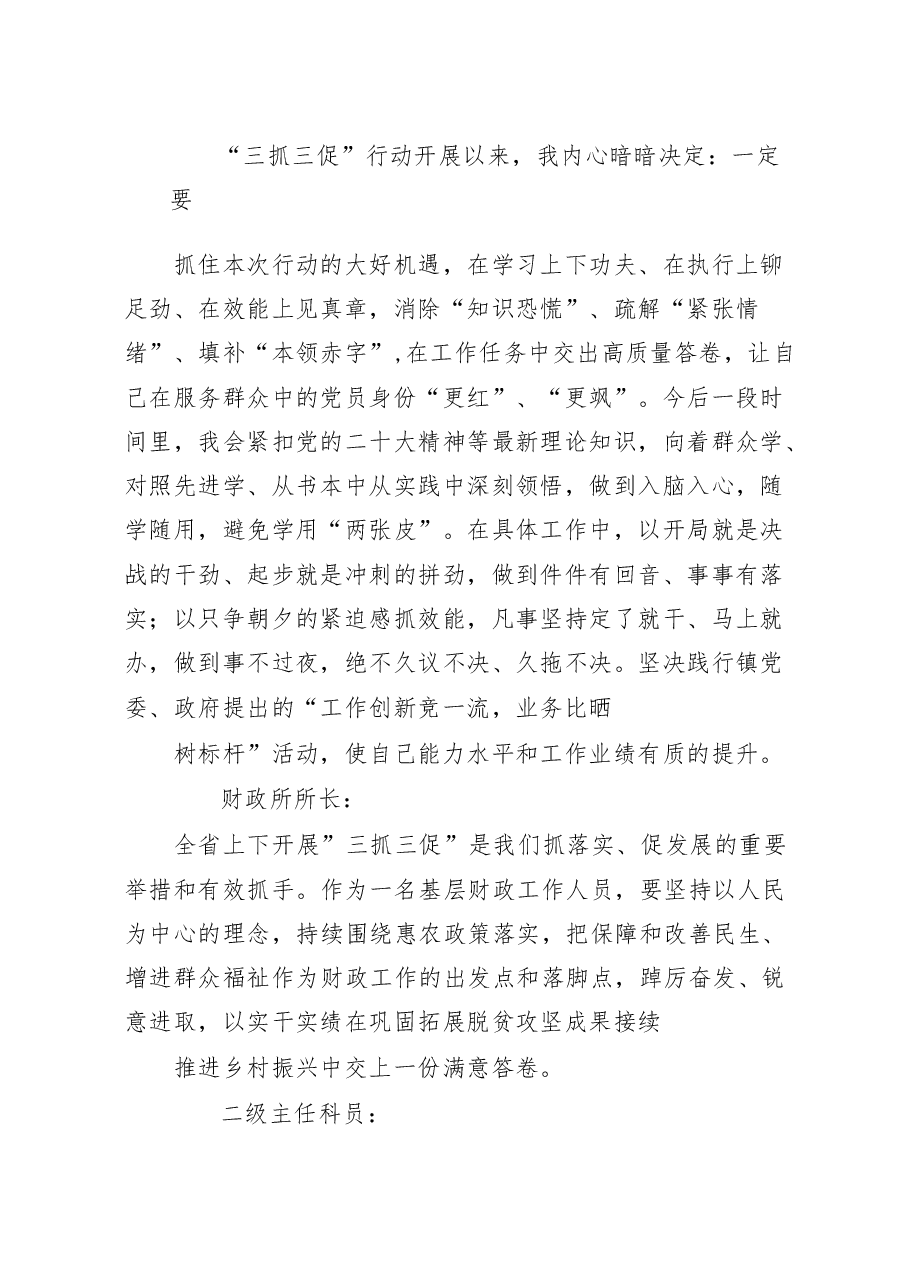 2023年乡镇党员干部谈开展“三抓三促”行动心得体会及感想.docx,第3页预览