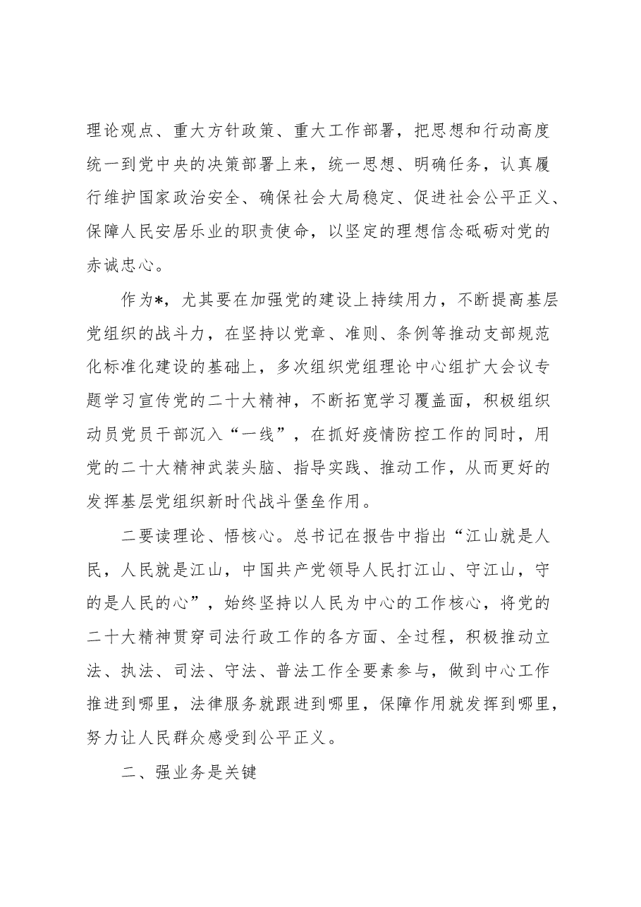 二十大精神法治方面学习研讨交流发言.docx,第2页预览