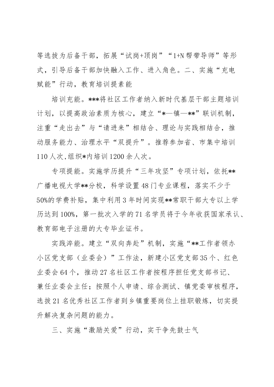 党建引领“五亮五共”推动社区治理人才队伍发展工作报告.docx,第2页预览