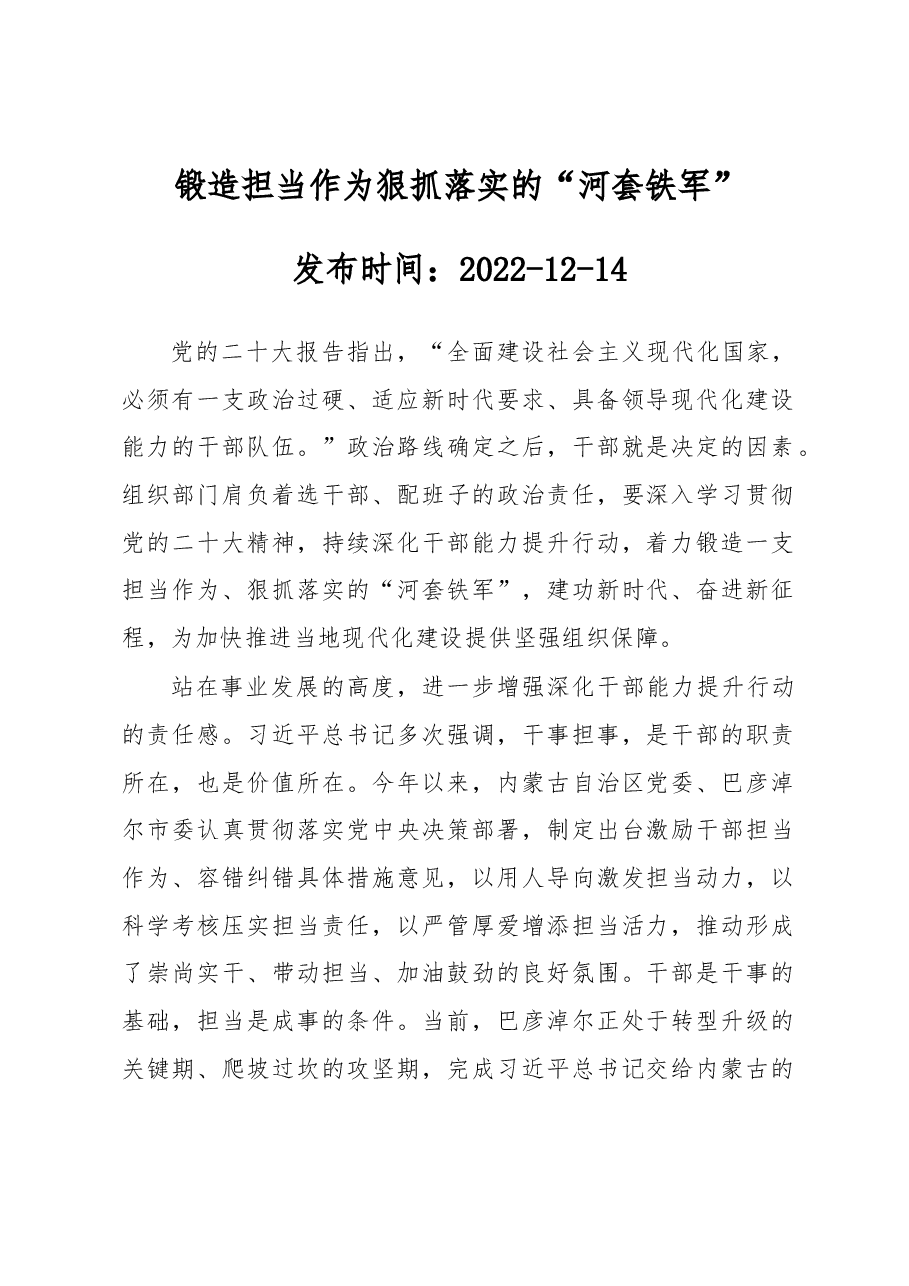 锻造担当作为狠抓落实的“河套铁军”.docx，第1页预览