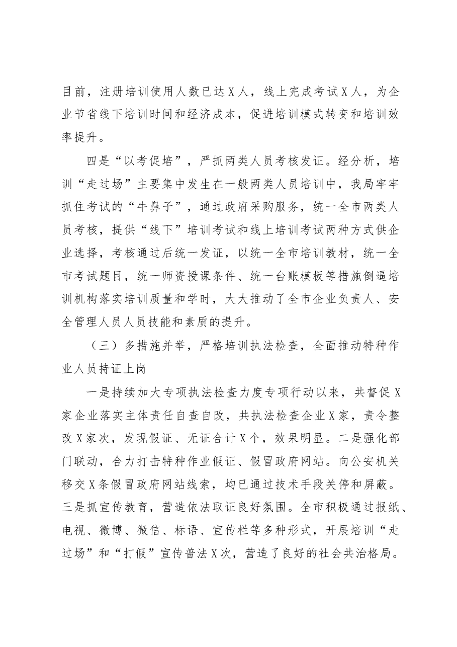 某市关于安全生产培训机构专项整治工作情况的汇报.docx,第3页预览